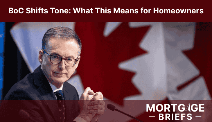 Bank of Canada Governor delivers April 2025 interest rate update with Canadian flag in background – what it means